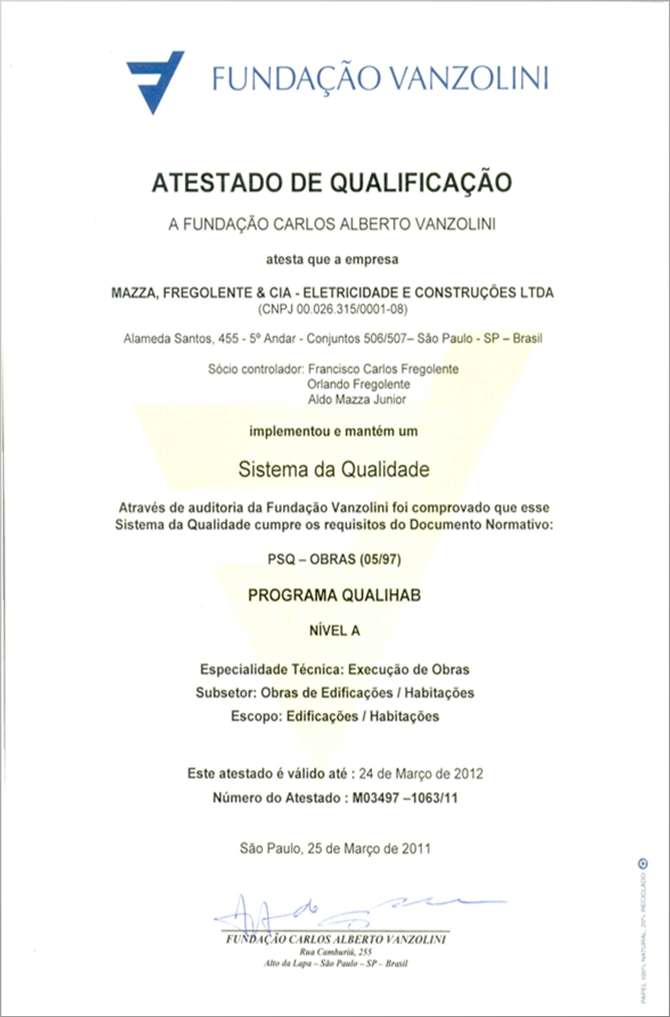 Obra de iluminação pública executada pela Mazza Fregolente